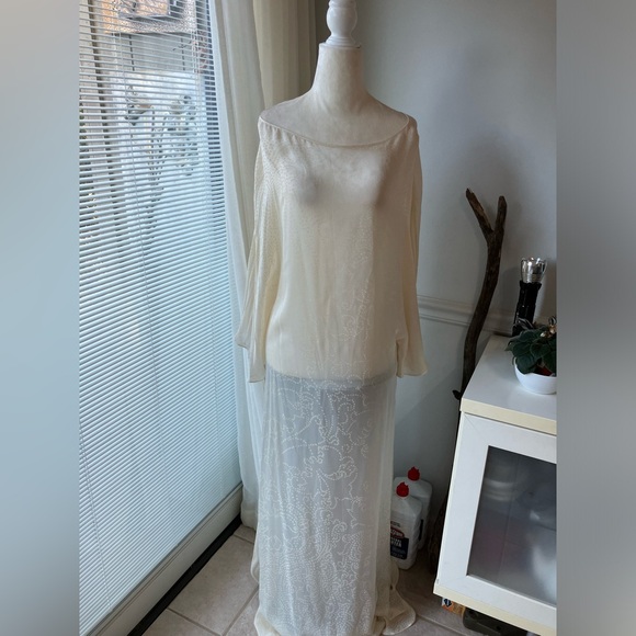 Bamford Cream Silk Kaftan - Picture 2 of 7